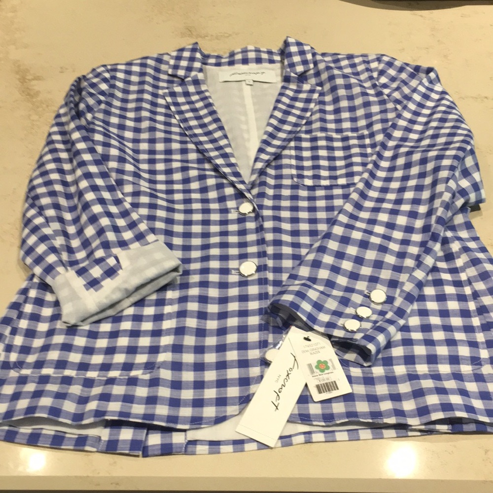 Foxcroft. Demi Gigham Blazer. Size 12. Never worn